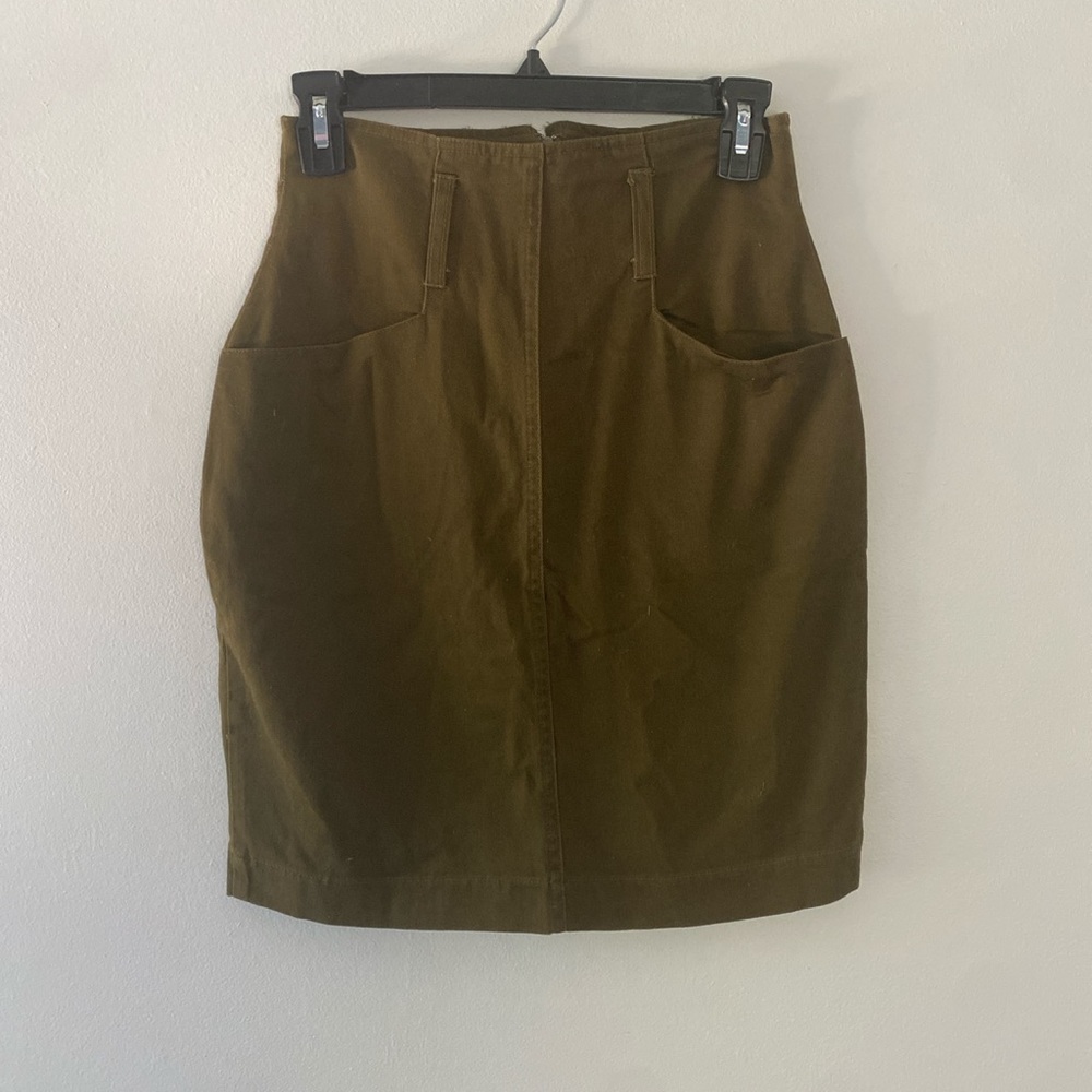 Green Denim Skirt